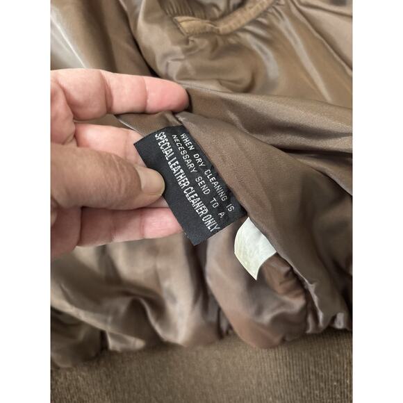 VTG Georgetown Leather Design Jacket 90s Bomber A2 Lg Aviator Distressed Korea - Picture 10 of 16